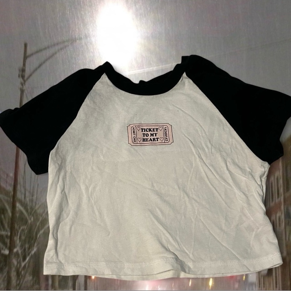 Dolls Kill Crop Top - Black and White